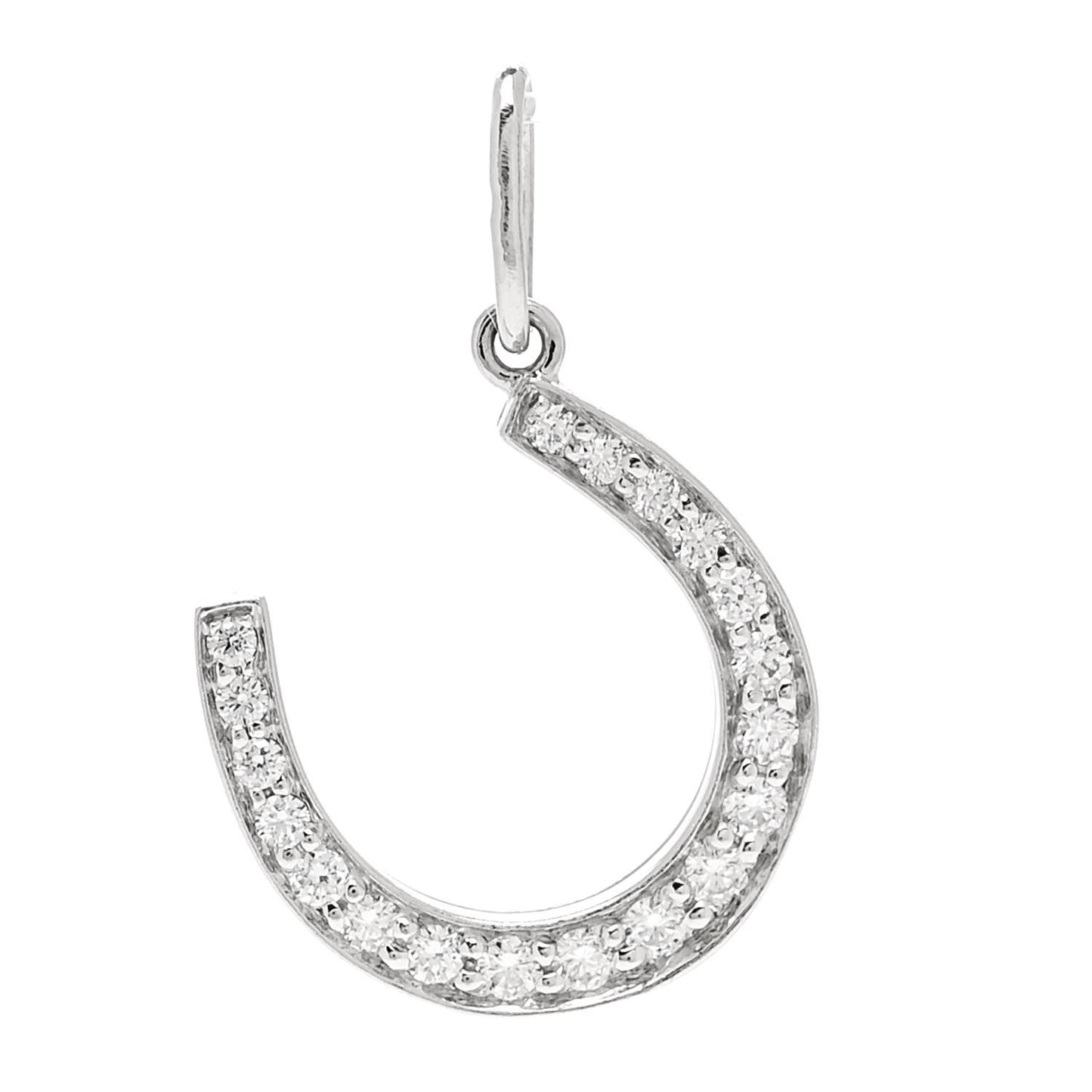 Platinum Diamond Horseshoe Charm