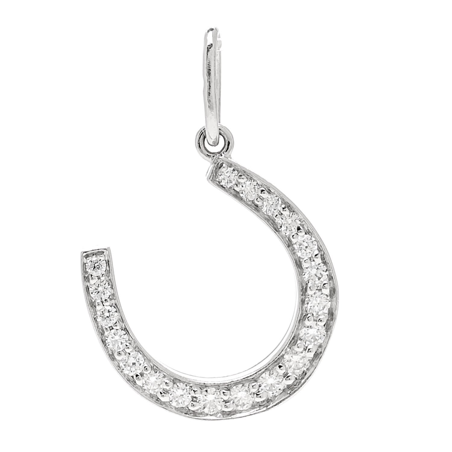 Tiffany Platinum Diamond Horseshoe Charm 1 of 4
