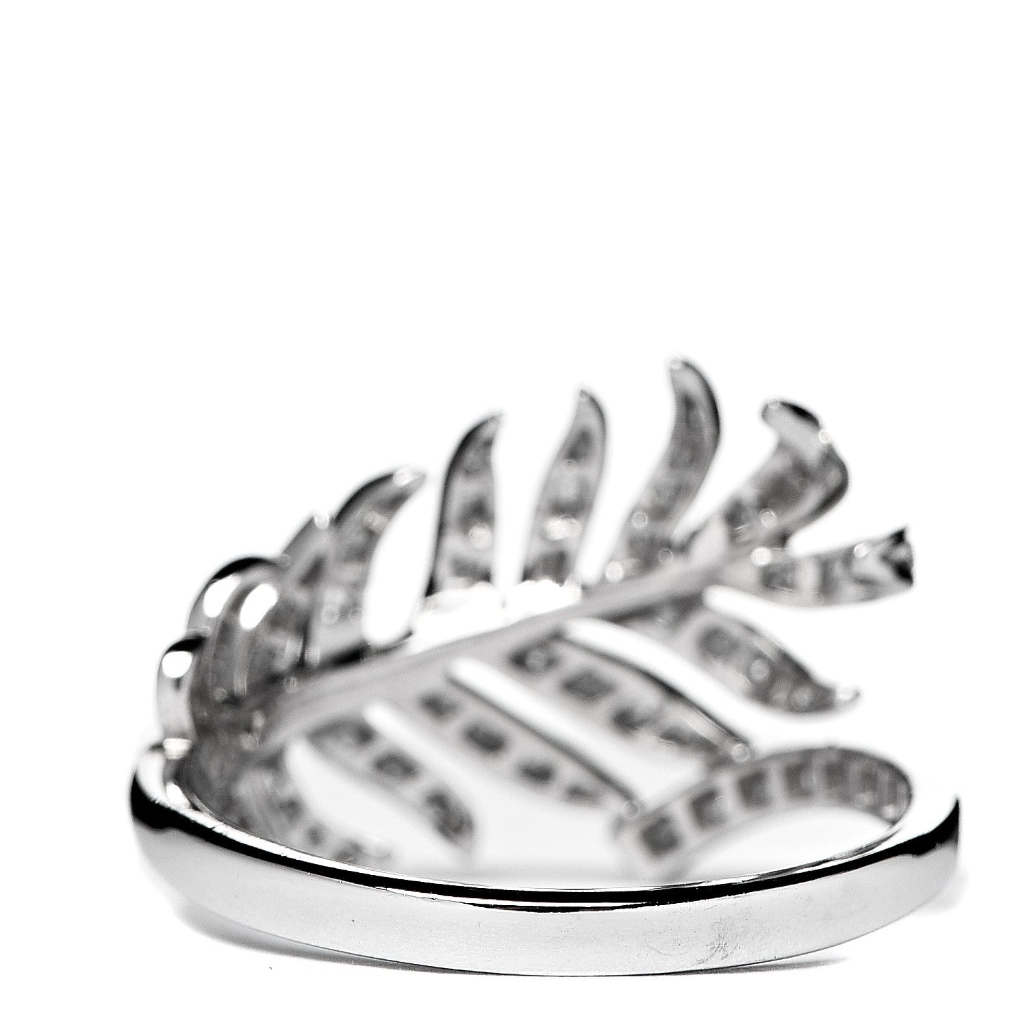 Chanel 18K White Gold Diamond Plume De Ring 56 7.5 2 of 4