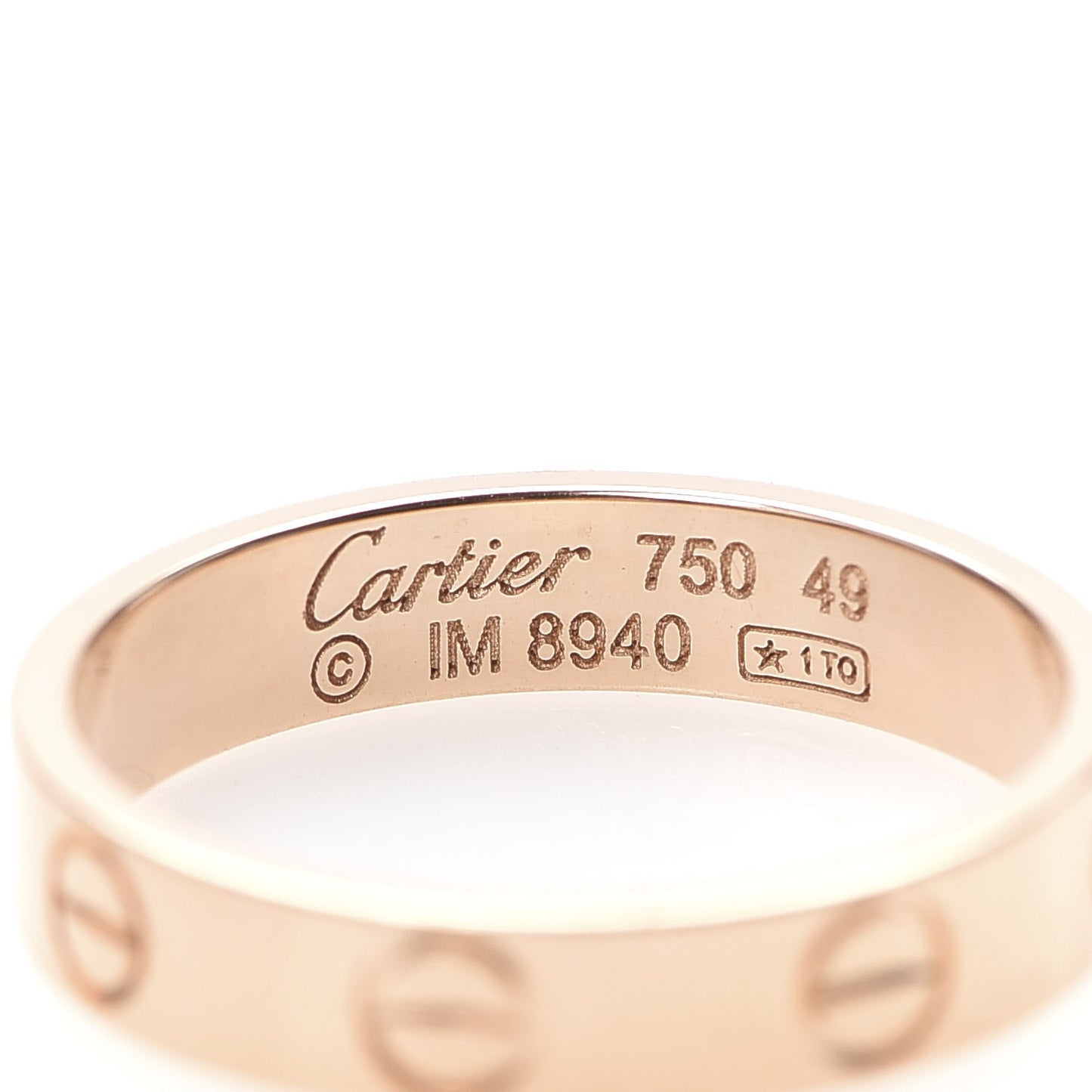 18K Pink Gold 3.5mm LOVE Wedding Band Ring 49 4.75