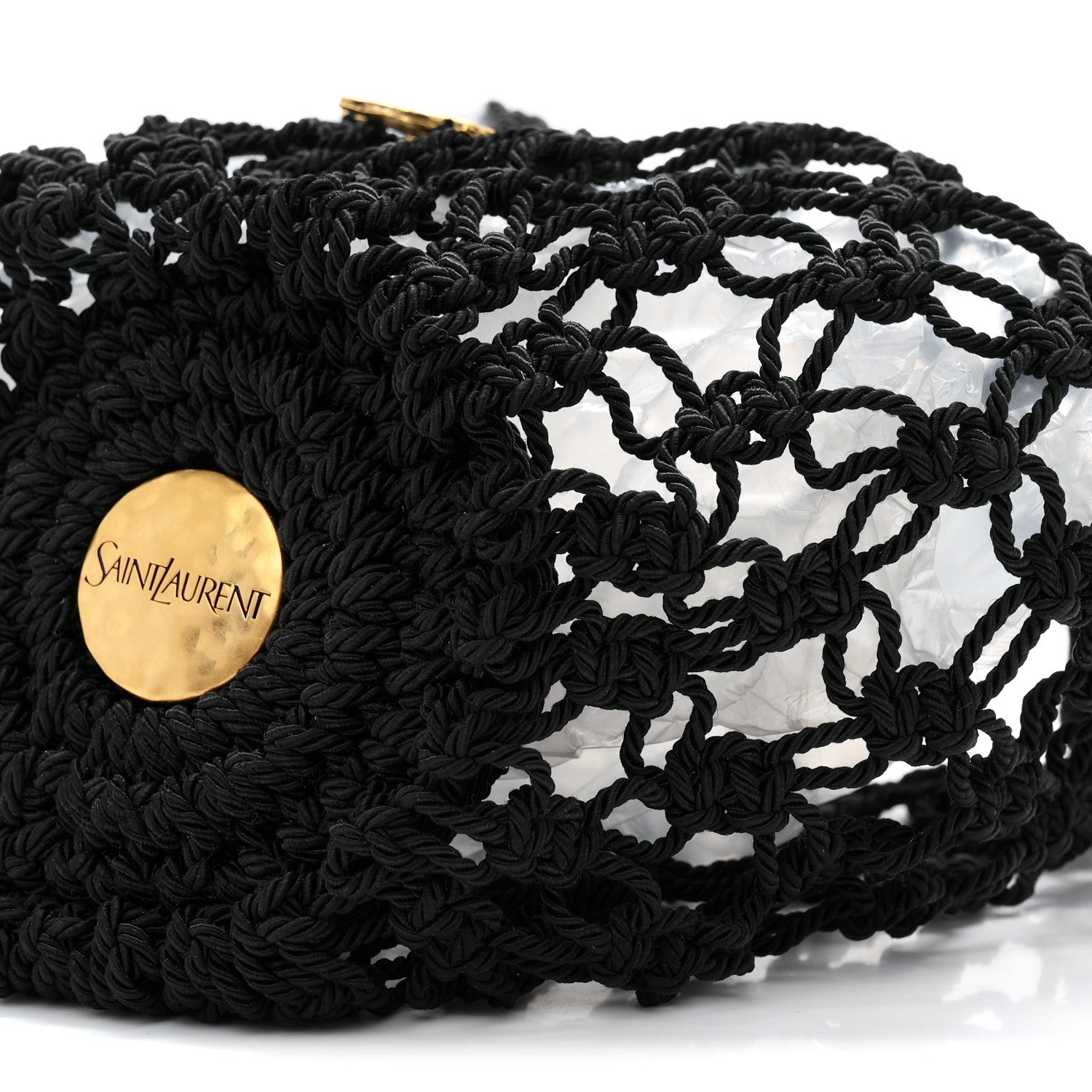 Saint Laurent Crochet Small Shopping Bag Black 10 of 11