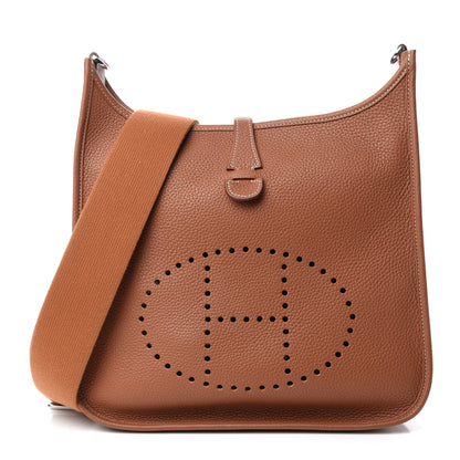 Hermes Taurillon Clemence Evelyne III PM Gold 1 of 11