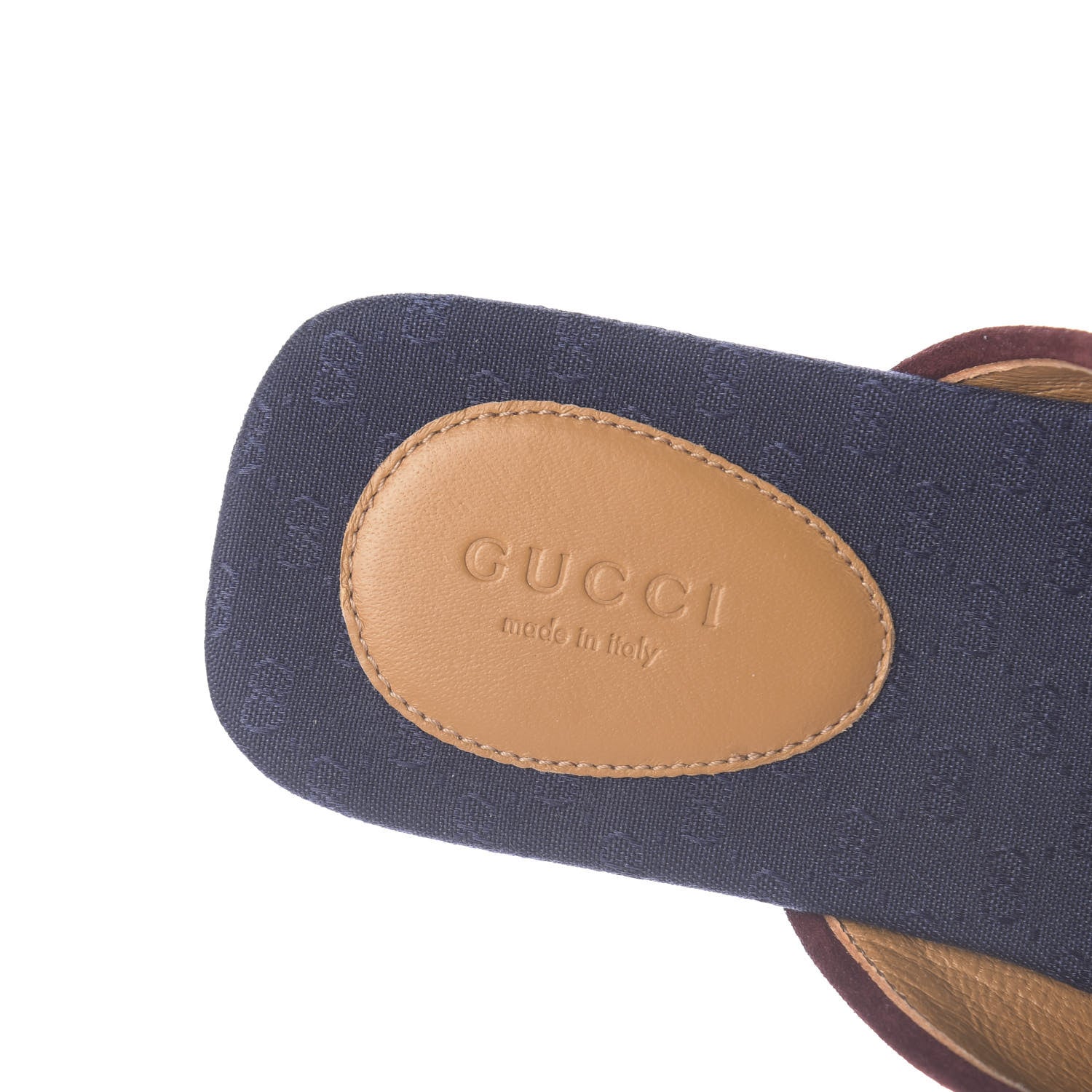 Gucci Canvas GG Monogram Womens Criss Cross Slide Sandals 37 Sahara Rubino Chardonnay 6 of 11