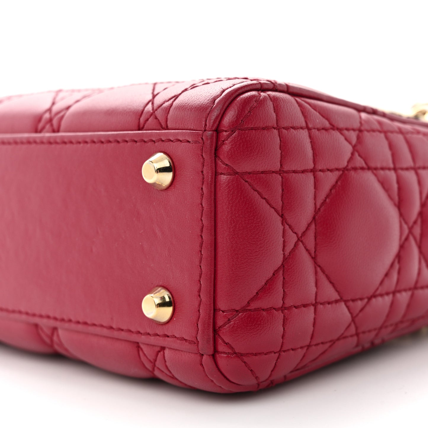 Lambskin Cannage Mini Lady Dior Red