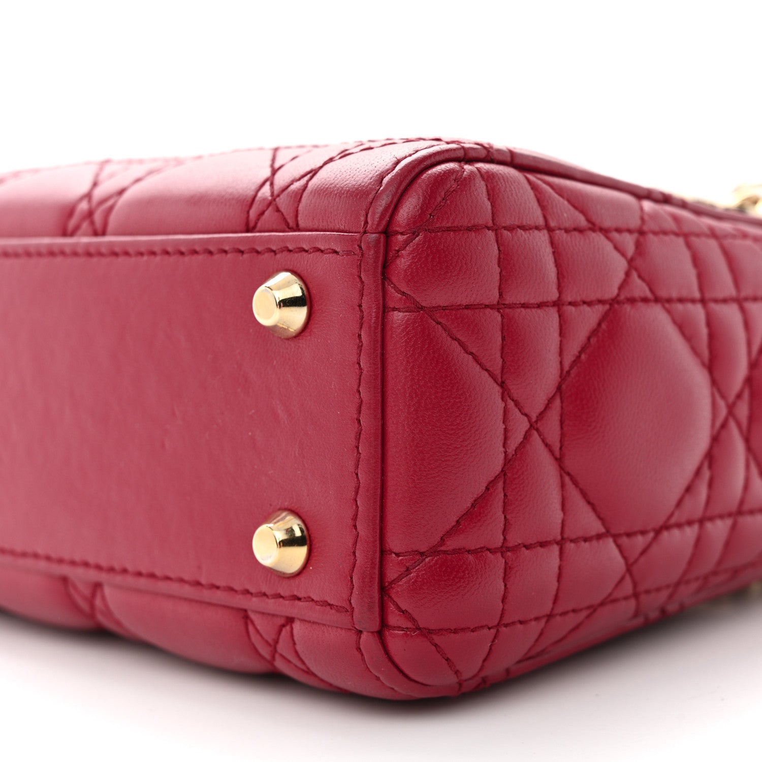 Christian Dior Lambskin Cannage Mini Lady Dior Red 10 of 11
