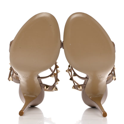 Valentino Garavani Calfskin Nappa Rockstud Gladiator 105mm Sandals 37 Poudre 5 of 8