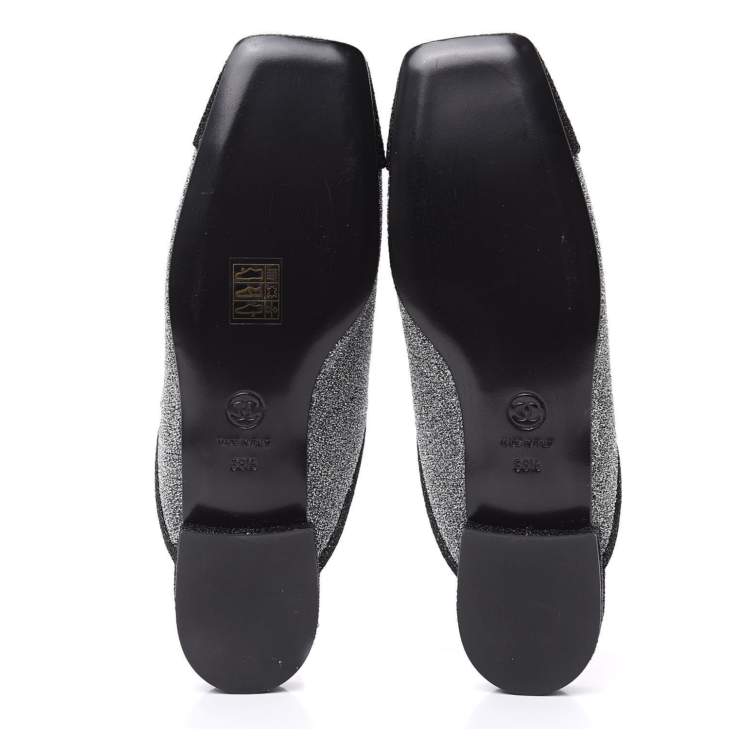 Chanel Fantasy Fabric Mules 38.5 Dark Silver Black 6 of 7