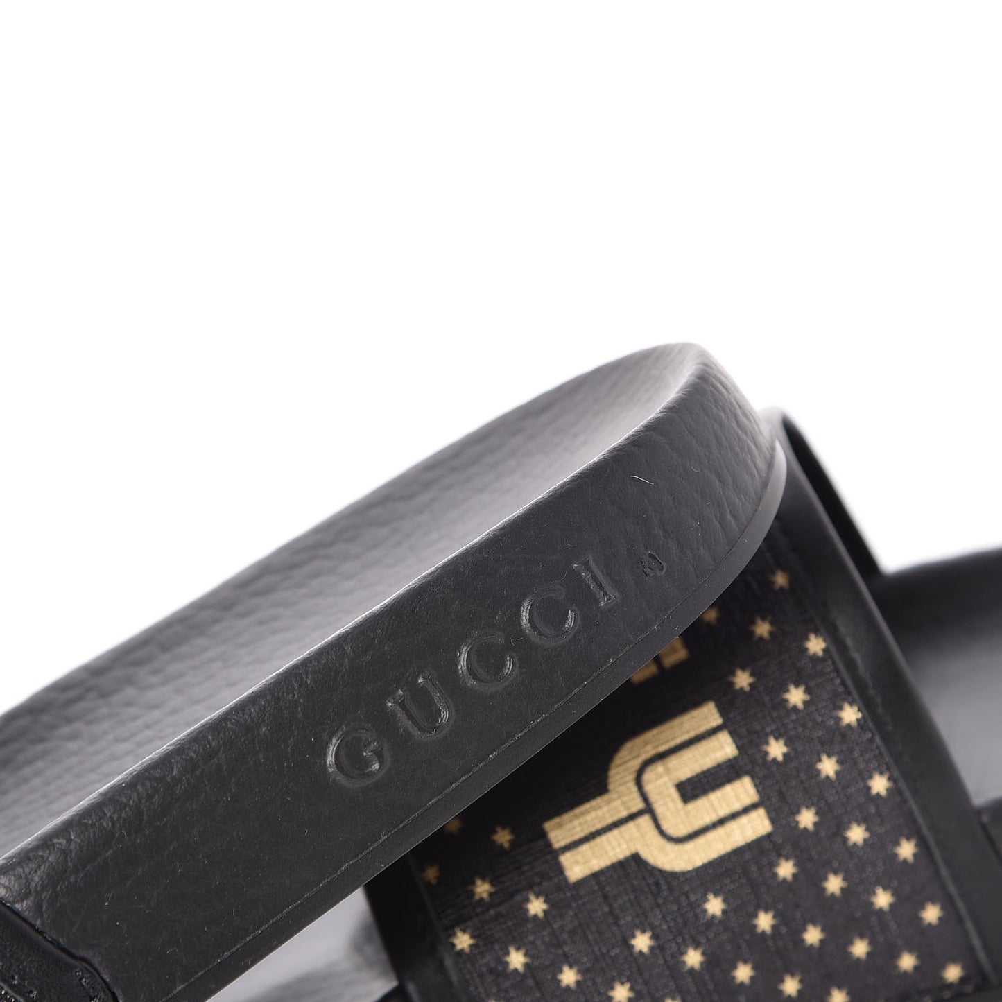 X SEGA Supreme Canvas GUCCY Stars Womens Slide Sandals 37 Black Gold