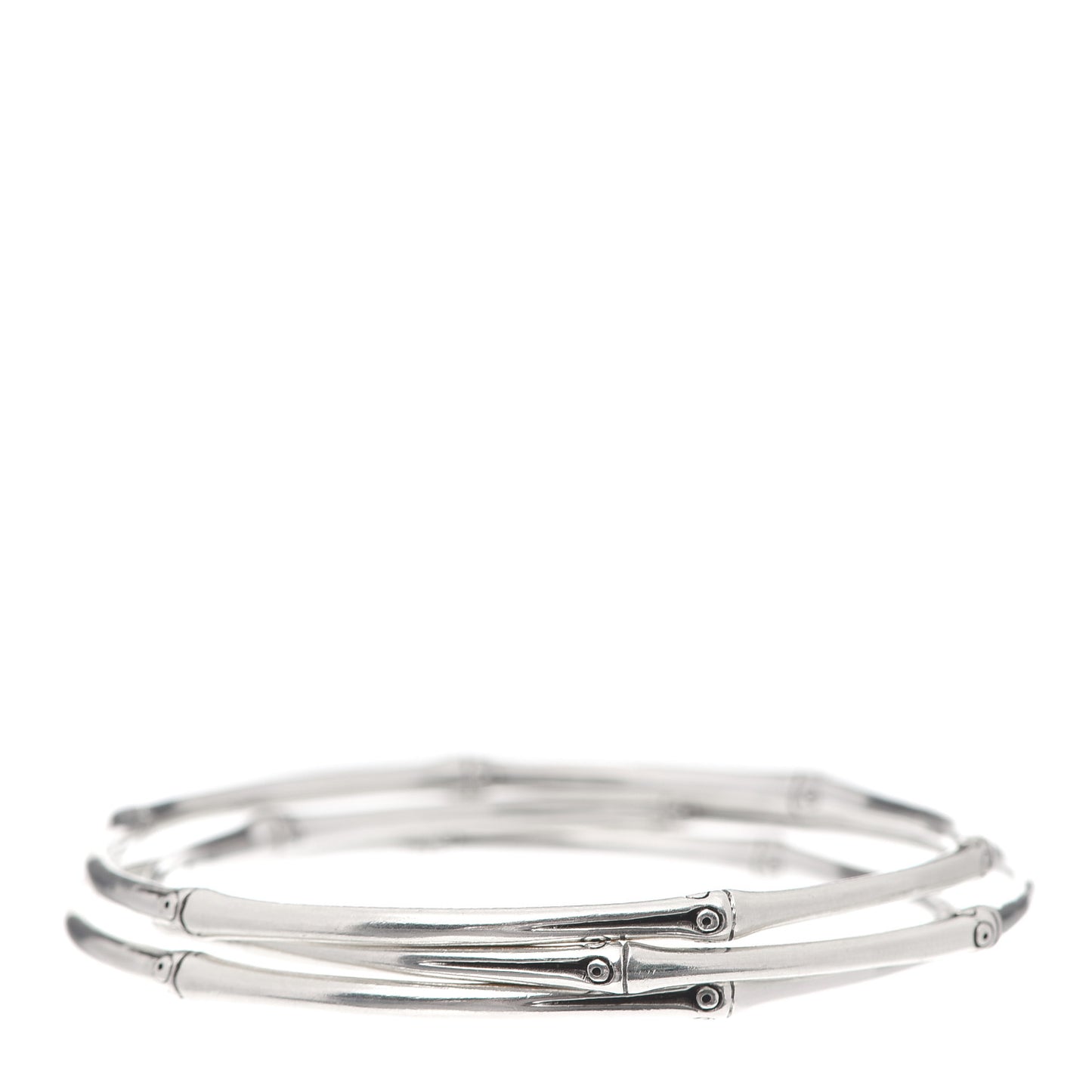 Sterling Silver Bamboo Bangle Bracelet Set of 3