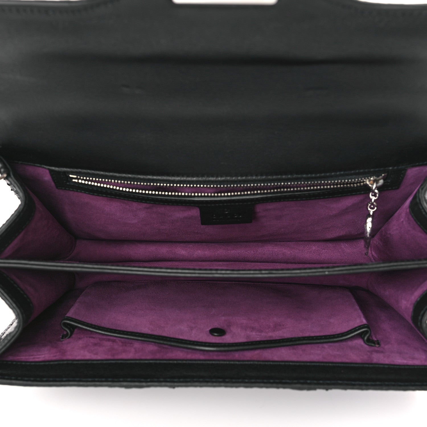 Gucci Snakeskin Small Lady Lock Briefcase Clutch Black 6 of 10