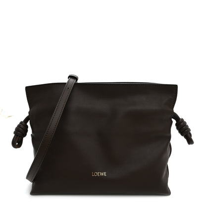 Loewe Calfskin Mini Flamenco Knot Clutch  Chocolate 1 of 9