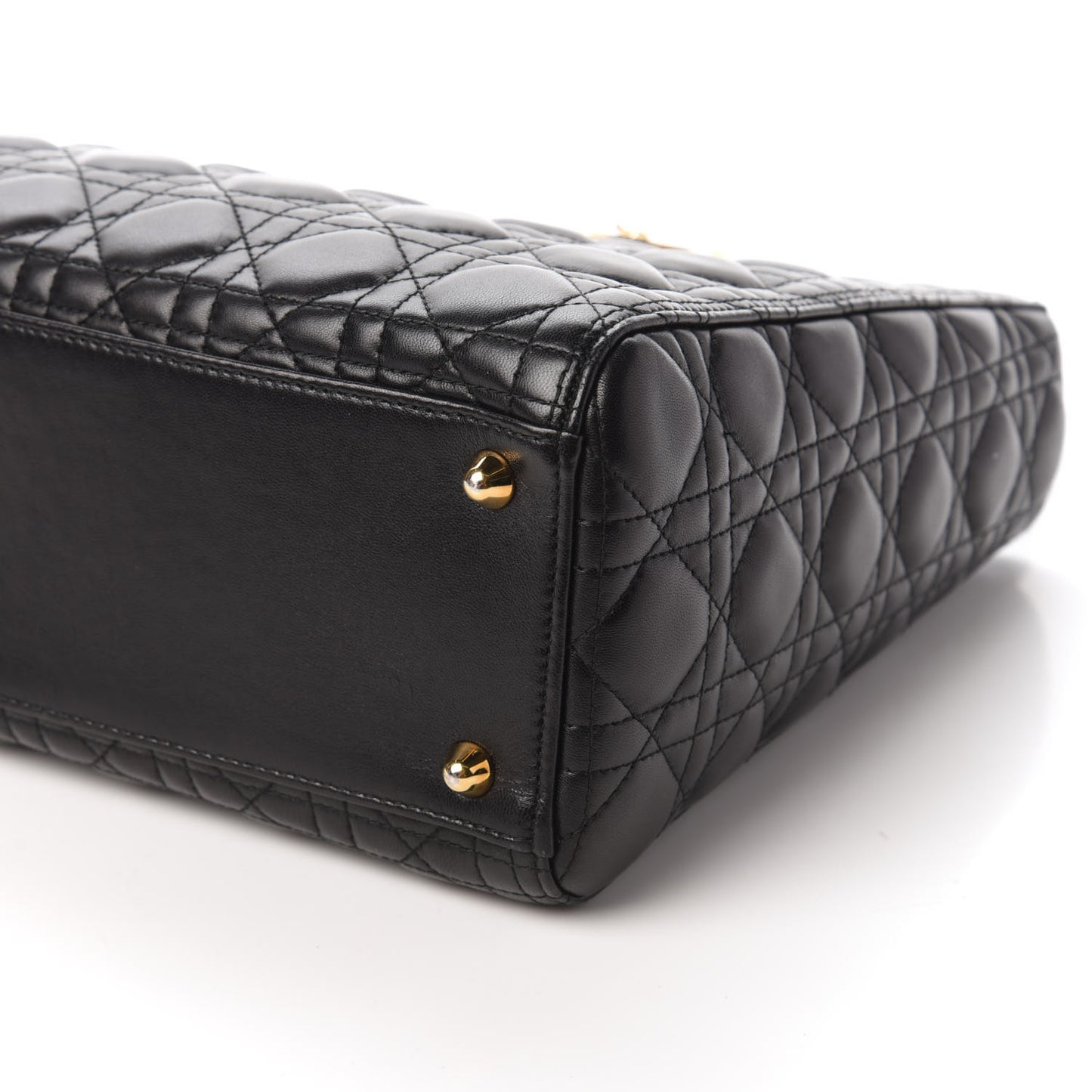 Lambskin Cannage Large Lady Dior Black