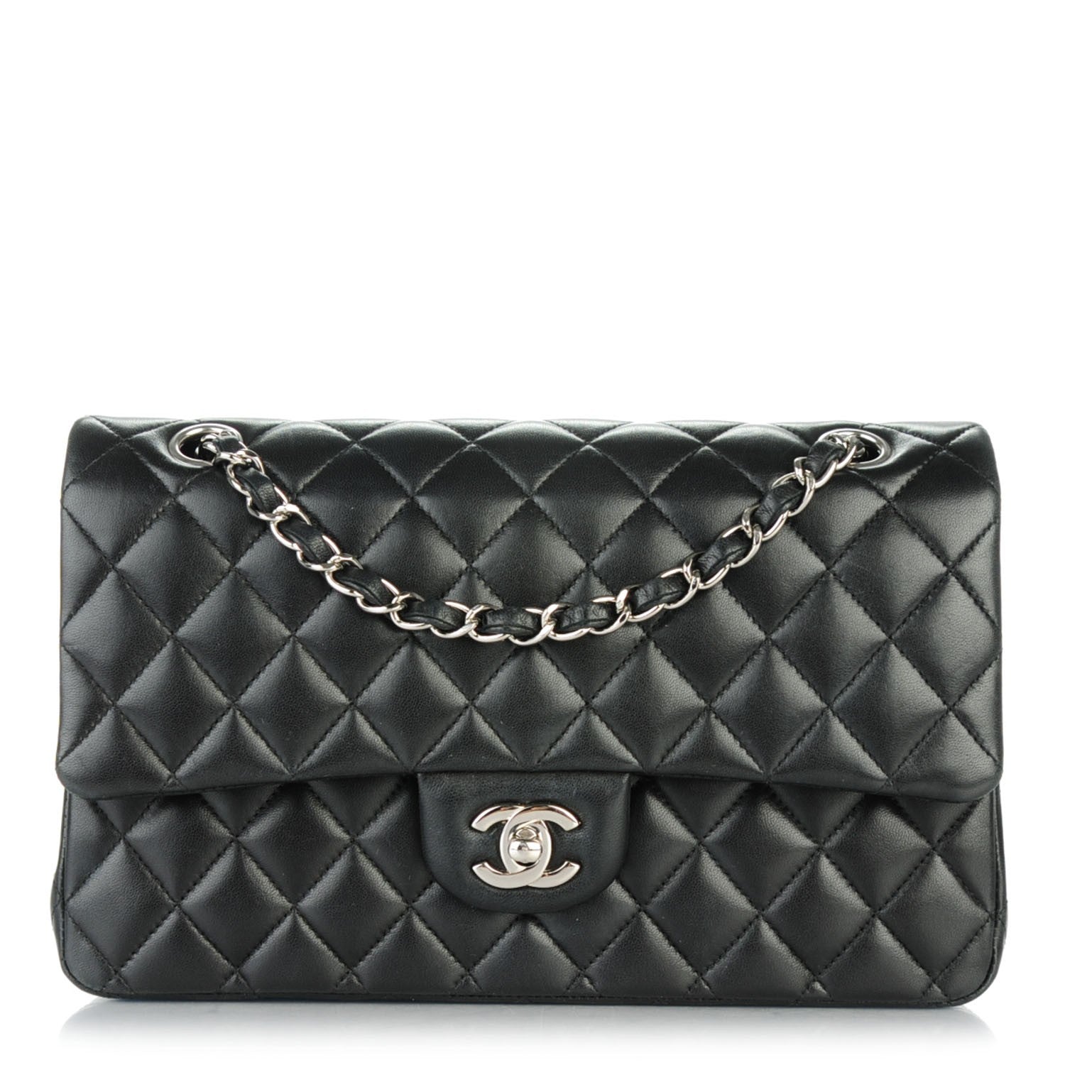 Chanel Lambskin Quilted Medium Double Flap Black 1 of 7