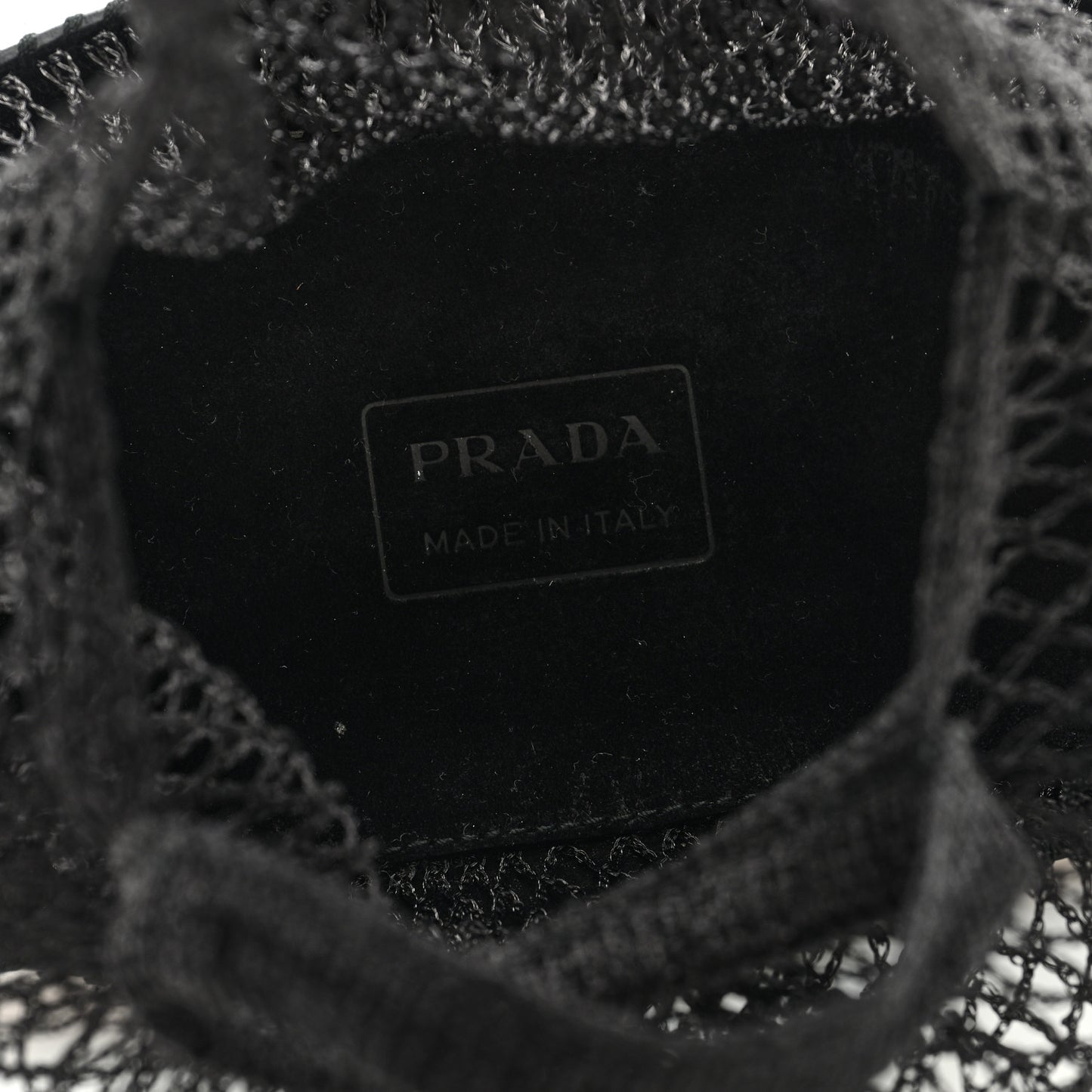 Tessuto Mesh Patent Rete Bag Black