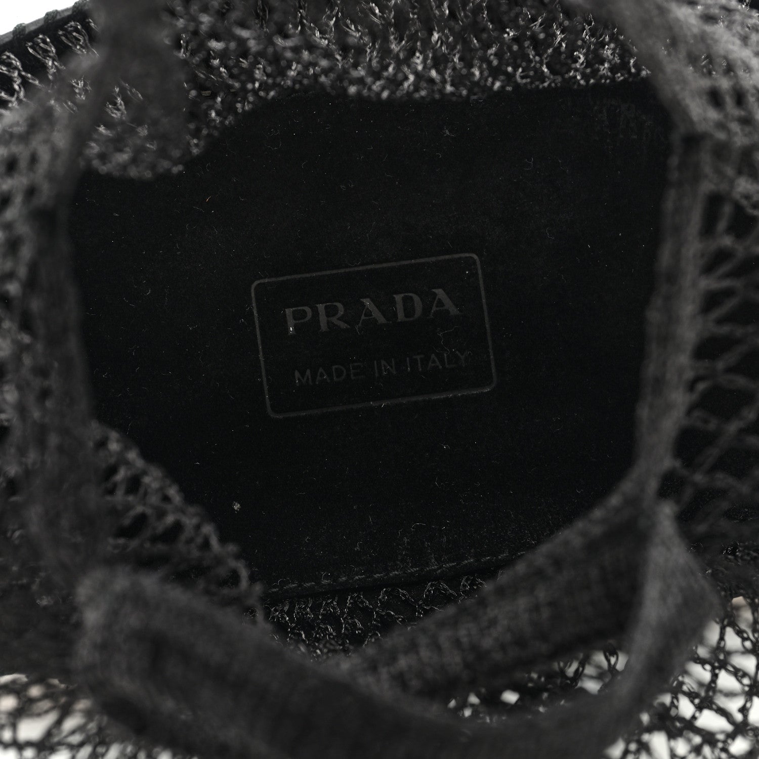 Prada Tessuto Mesh Patent Rete Bag Black 5 of 8