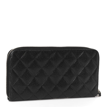 Chanel Caviar Quilted Large Gusset Zip Around Wallet Black 3 of 9