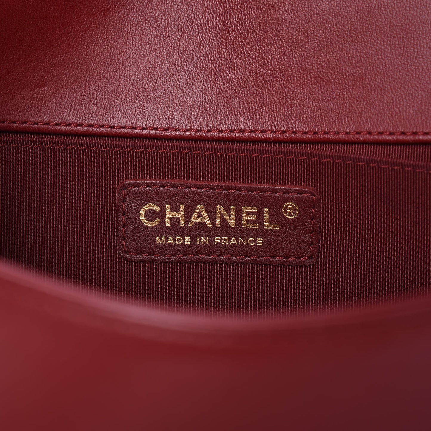 Lambskin Quilted Medium Boy Flap Dark Red