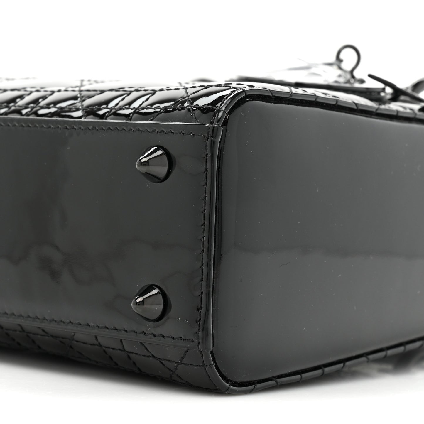 Ultraglossy Patent Cannage Small Lady Dior Black