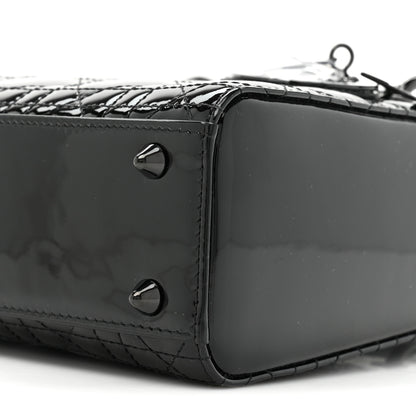 Christian Dior Ultraglossy Patent Cannage Small Lady Dior Black 8 of 10