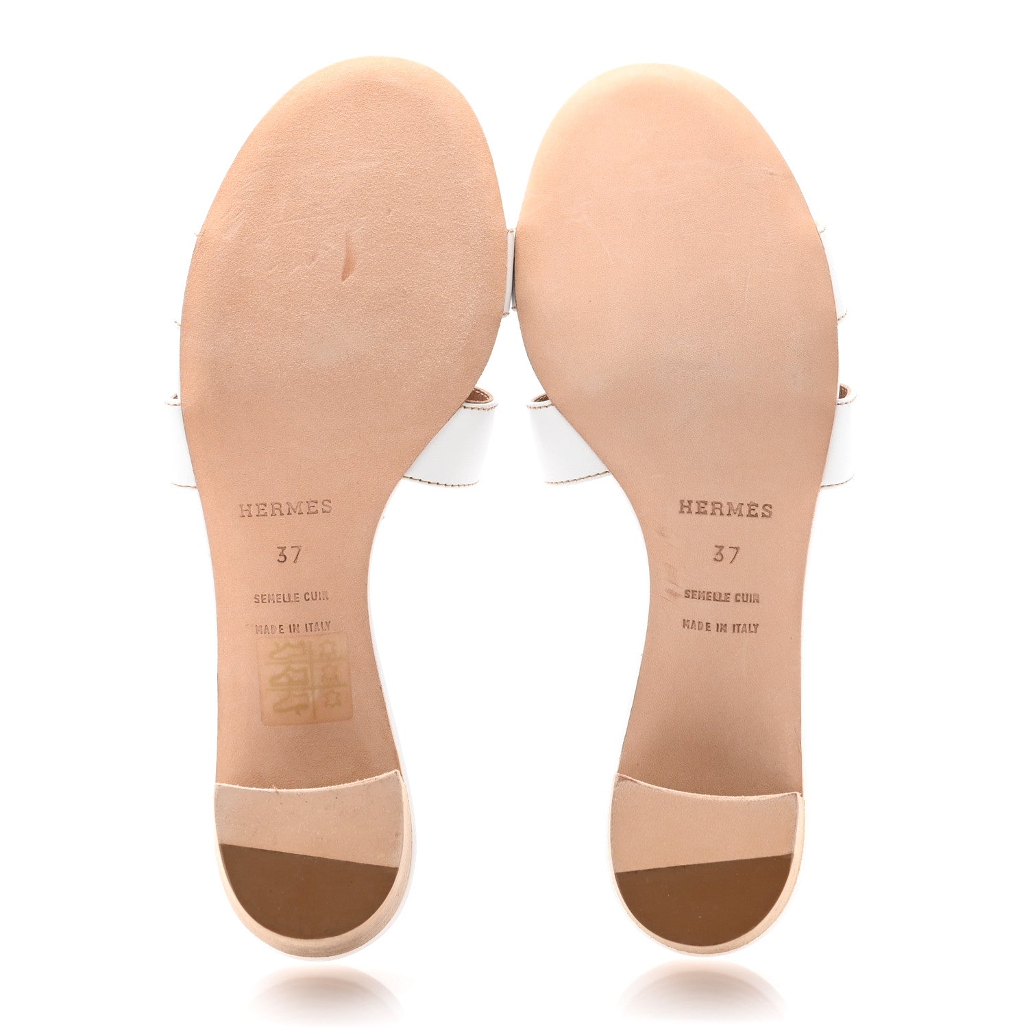 Hermes Calfskin Oasis Sandals 37 White 5 of 8
