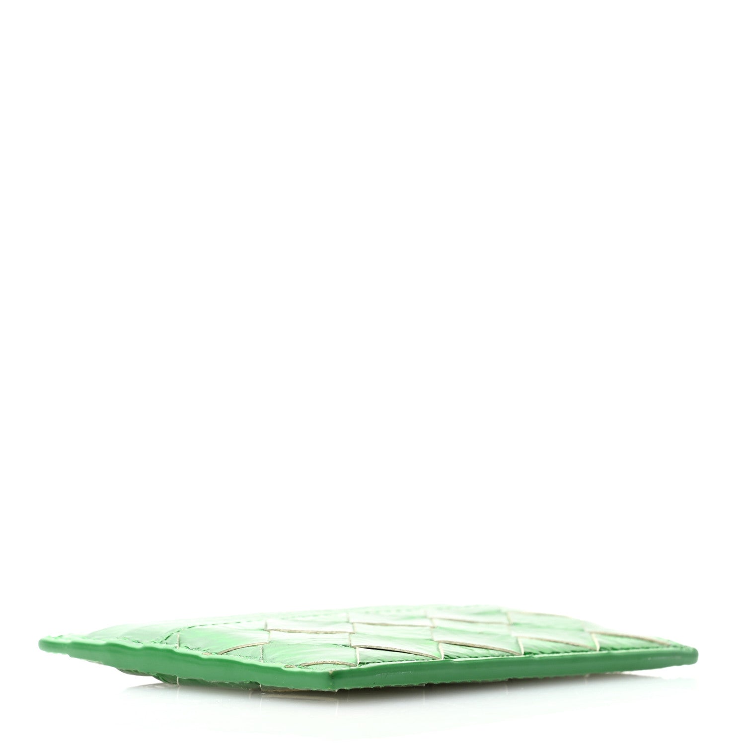 Bottega Veneta Metallic Calfskin Intrecciato Zip Card Holder Envy 4 of 8