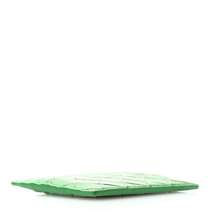Bottega Veneta Metallic Calfskin Intrecciato Zip Card Holder Envy 4 of 8