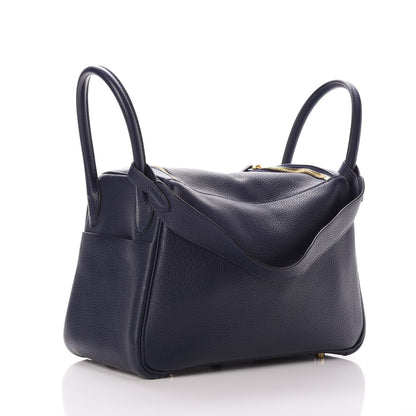 Hermes Taurillon Clemence Lindy 30 Bleu Nuit 3 of 8