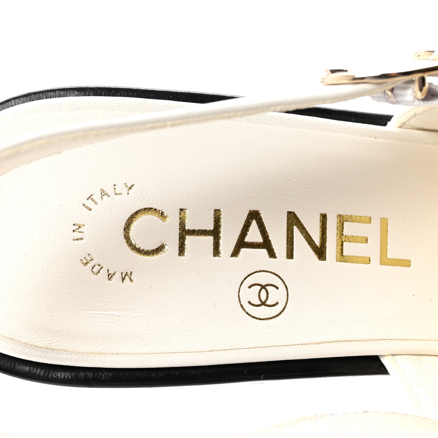 Chanel Lambskin Quilted Peep Toe Wedge Sandals 38 White 8 of 9