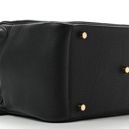 Hermes Taurillon Clemence Lindy 30 Black 9 of 11