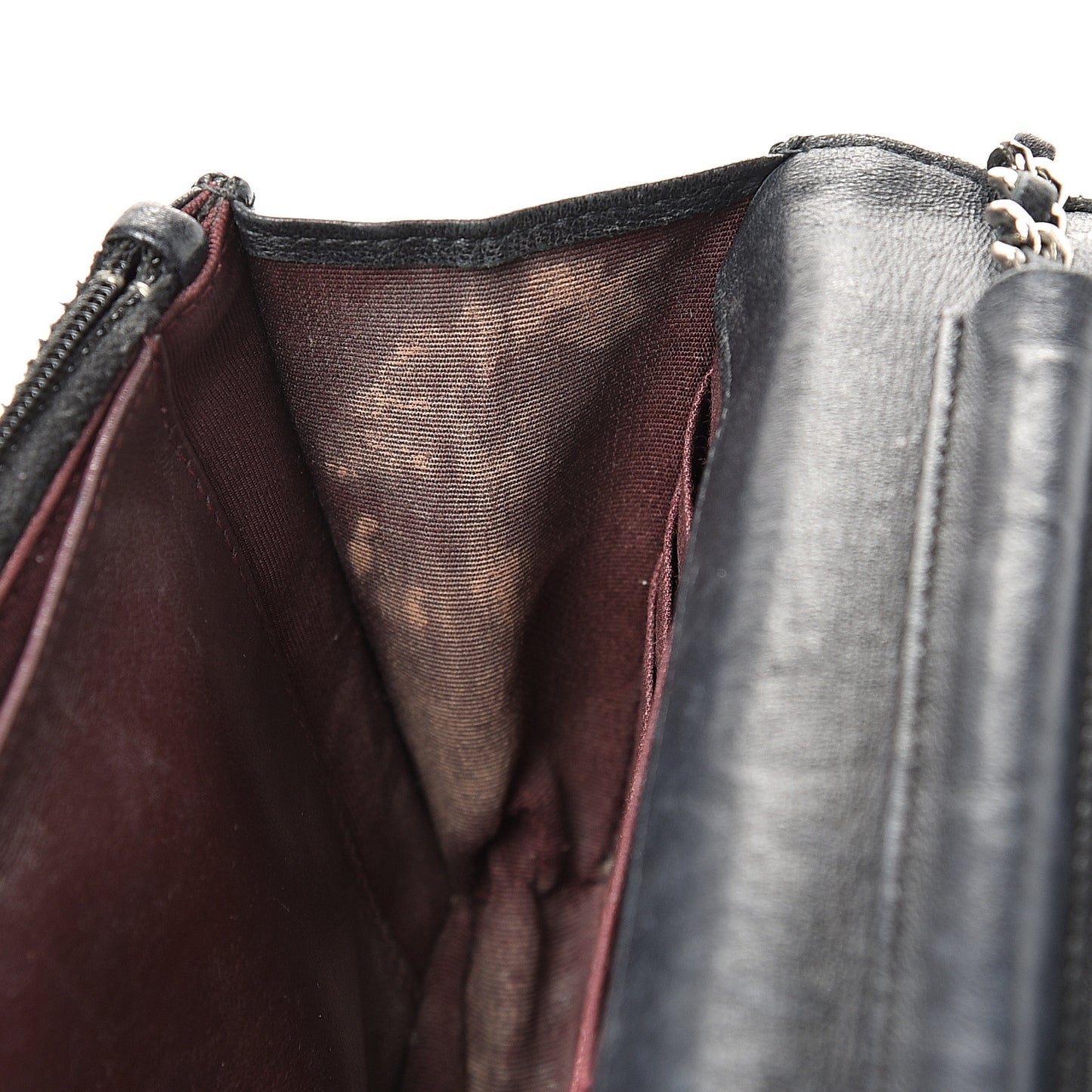 Lambskin Quilted Wallet On Chain WOC Black