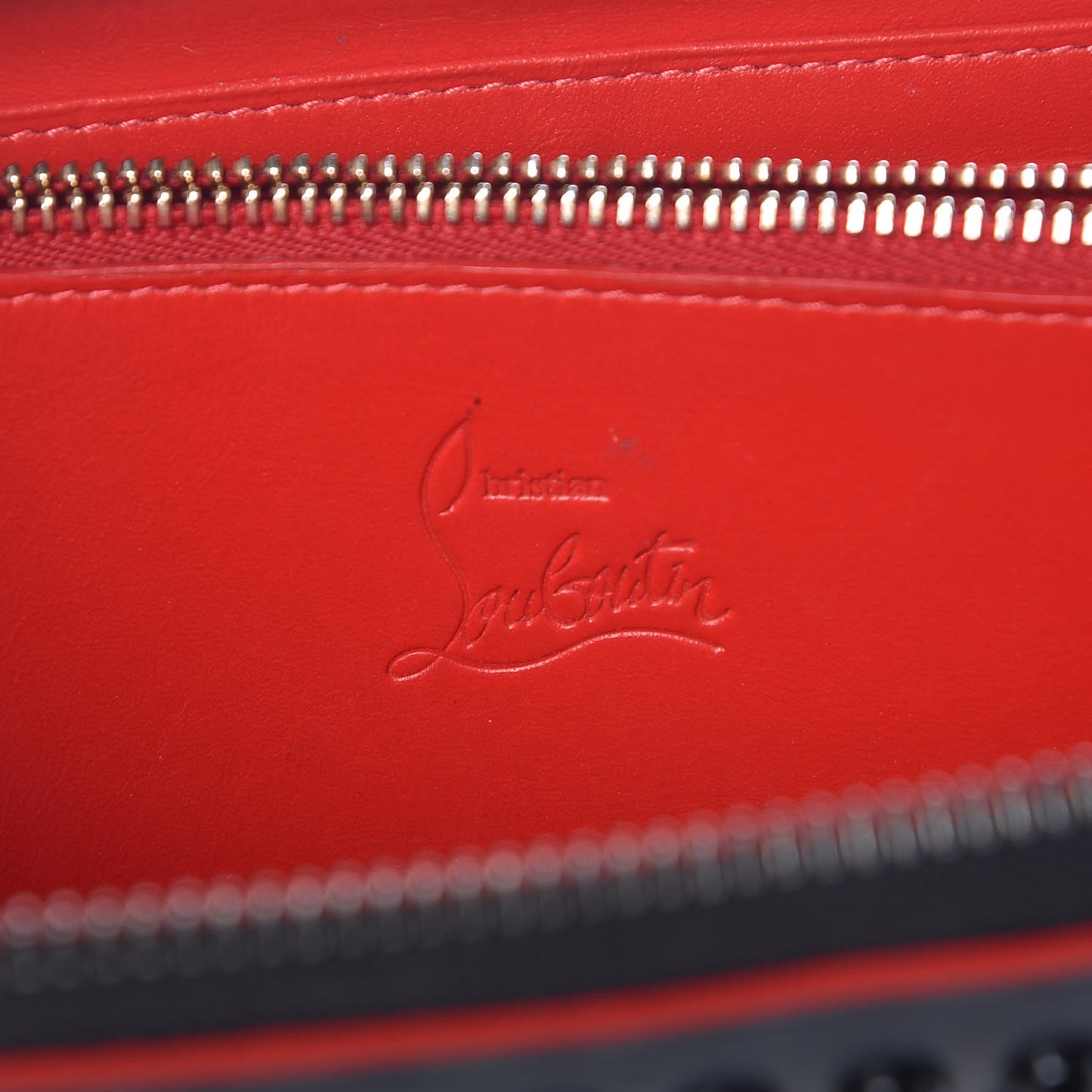 Calfskin Panettone Spiked Zip Around Wallet Black