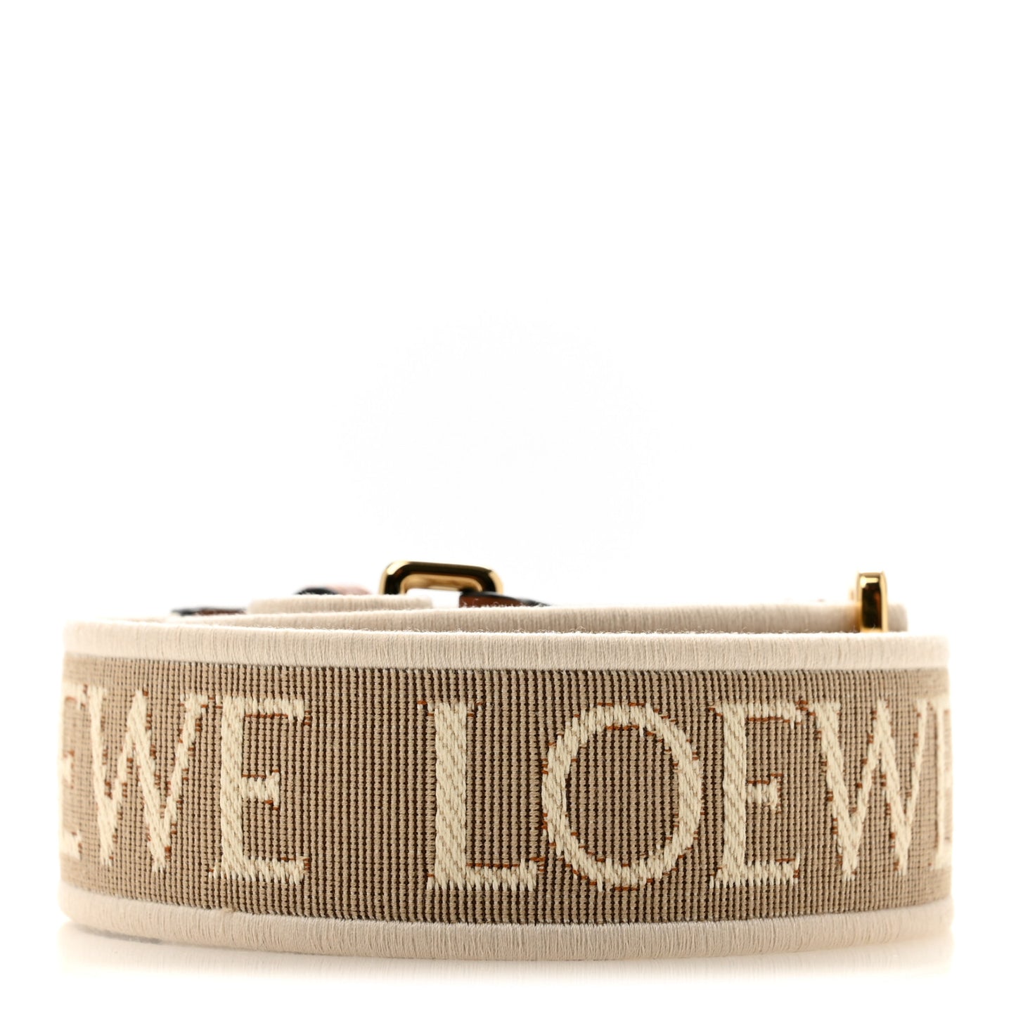 Calfskin Jacquard Anagram Strap Natural Tan