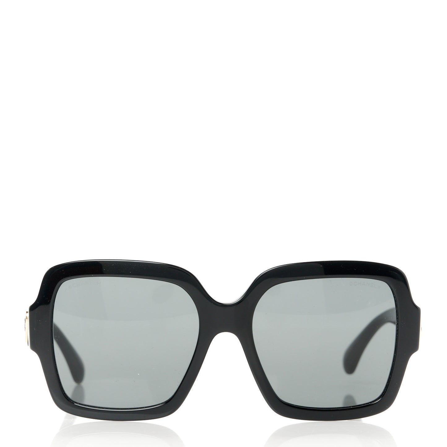 Acetate Square Heart Sunglasses 5479-A Black