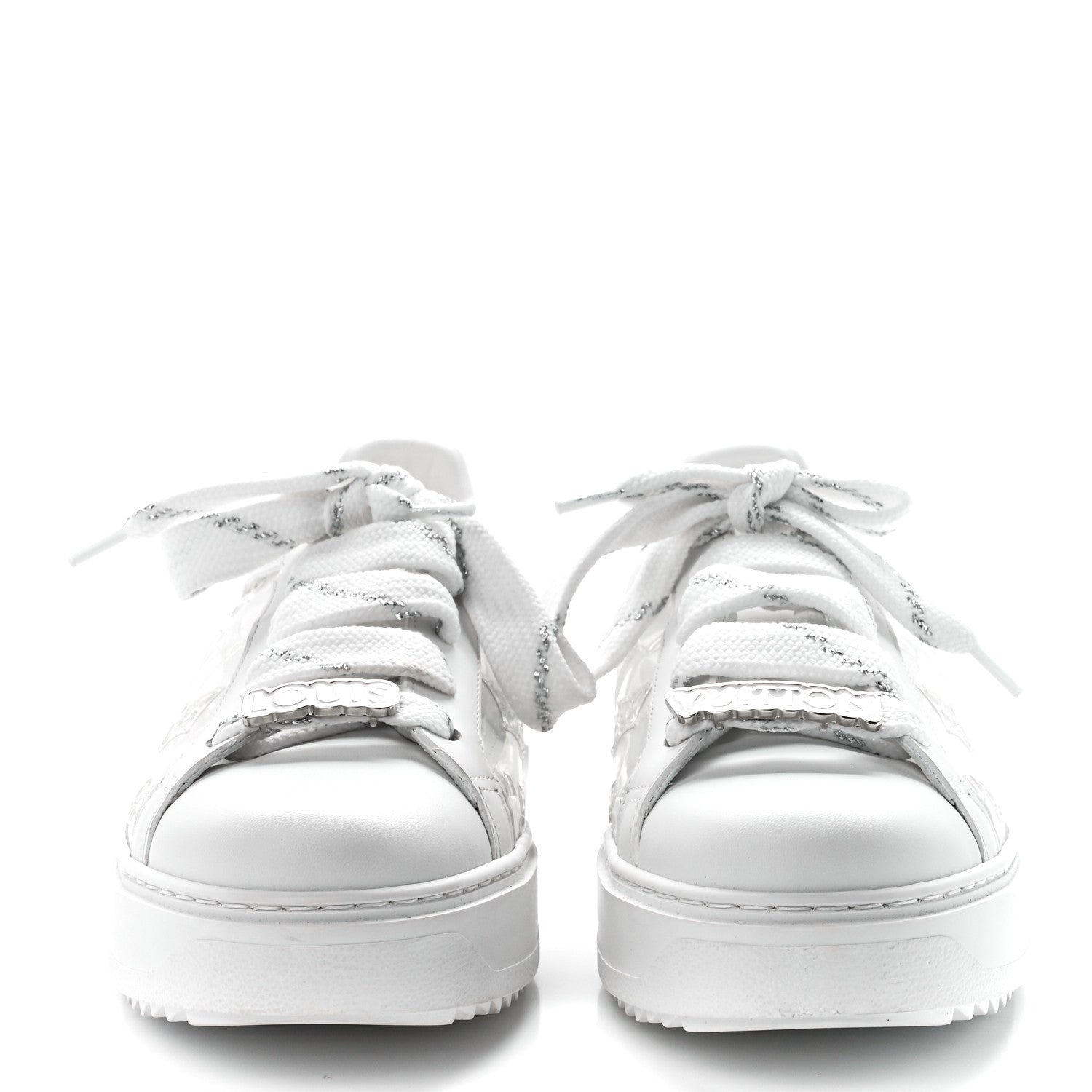 Louis Vuitton Monogram PVC Time Out Sneakers 38.5 Silver 2 of 10