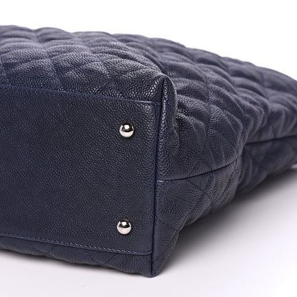 Chanel Caviar Quilted French Riviera Shoulder Bag Dark Navy Blue 12 of 13