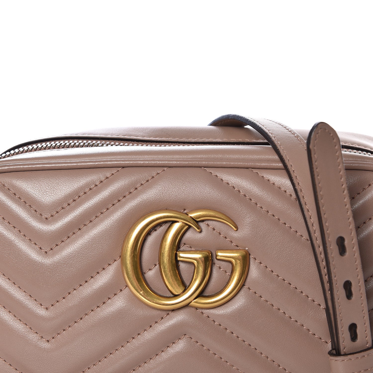 Gucci Calfskin Matelasse Small GG Marmont Chain Shoulder Bag Porcelain Rose 9 of 9