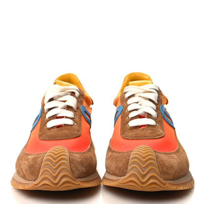 Loewe Fabric Suede Flow Retro Runner Sneakers 37 Blue Tan 2 of 9