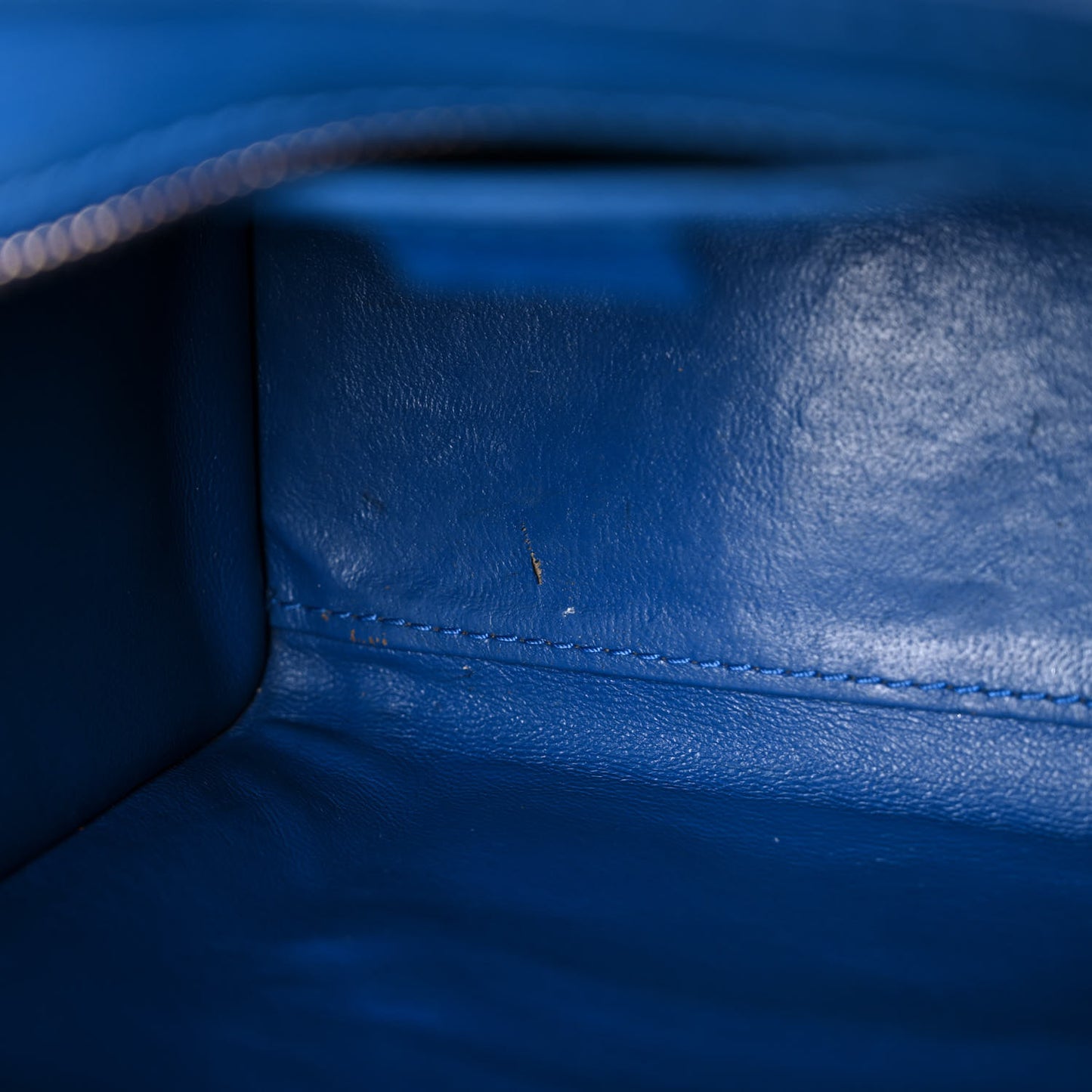 Drummed Calfskin Nano Luggage Indigo