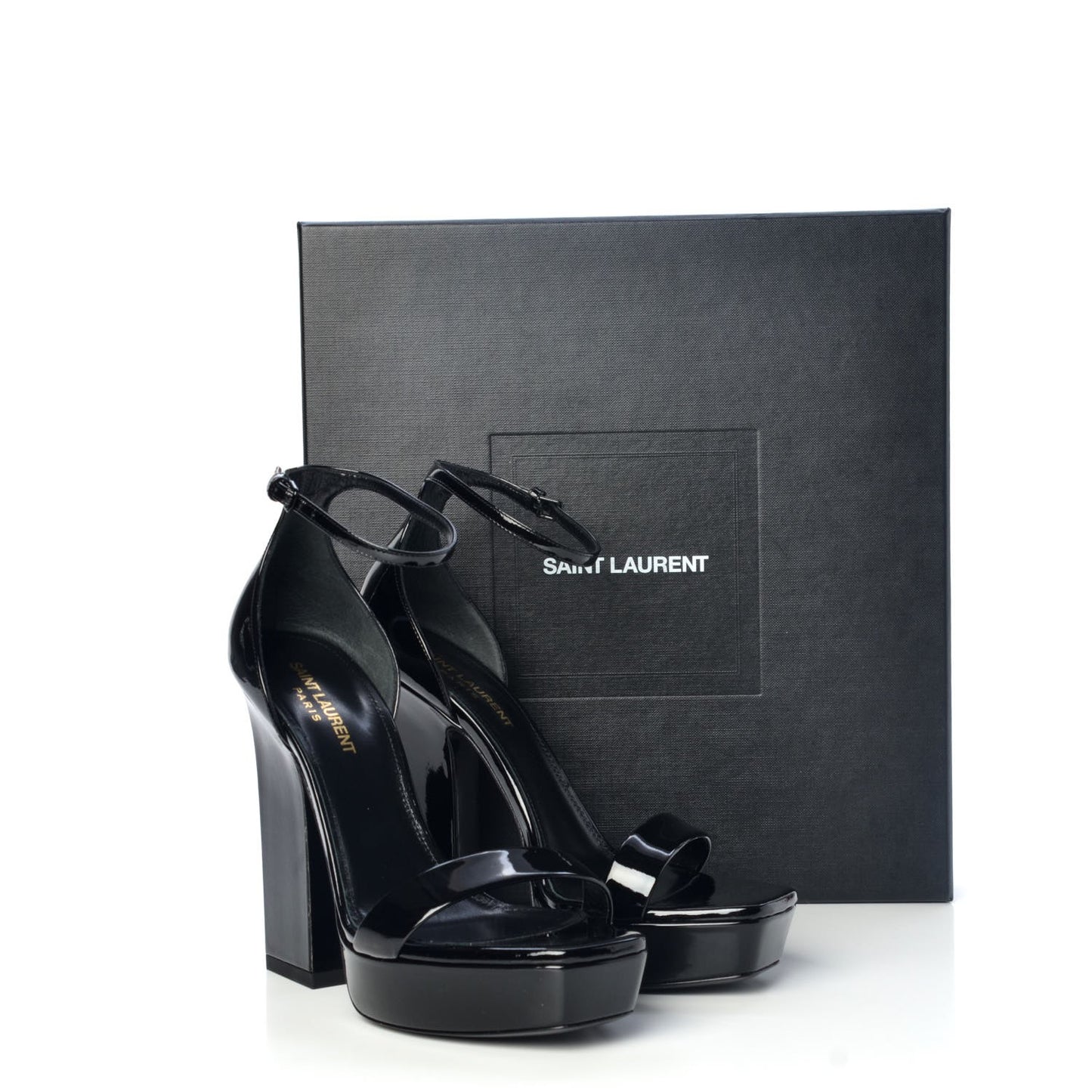 Patent Debbie 105 Platform Sandals 38 Black