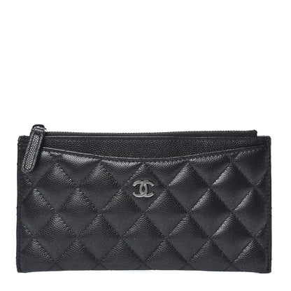 Chanel Iridescent Caviar Quilted Classic Zip Pouch Black 1 of 10