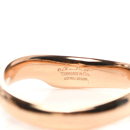 Tiffany 18K Rose Gold Diamond Elsa Peretti Open Heart Band Ring 45 3.5 7 of 8