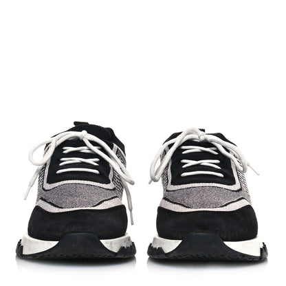 Hermes Knit Bi-Color Womens Addict Sneakers 39 Black White 2 of 17