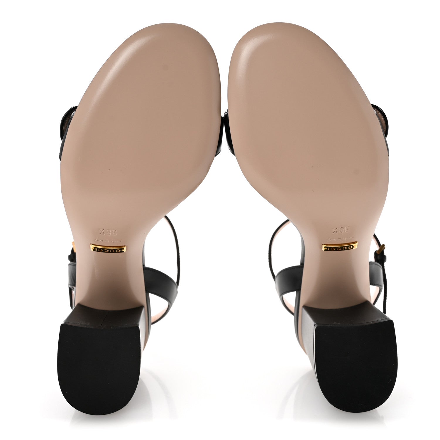 Gucci Lifford Calfskin GG Marmont Ankle Wrap 75mm Sandals 38.5 Black 6 of 9