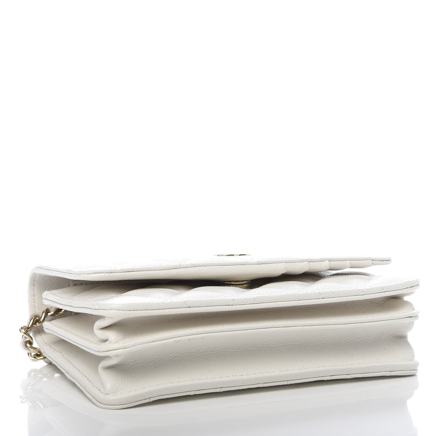 Chanel Caviar Quilted Mini Wallet On Chain WOC White 3 of 9