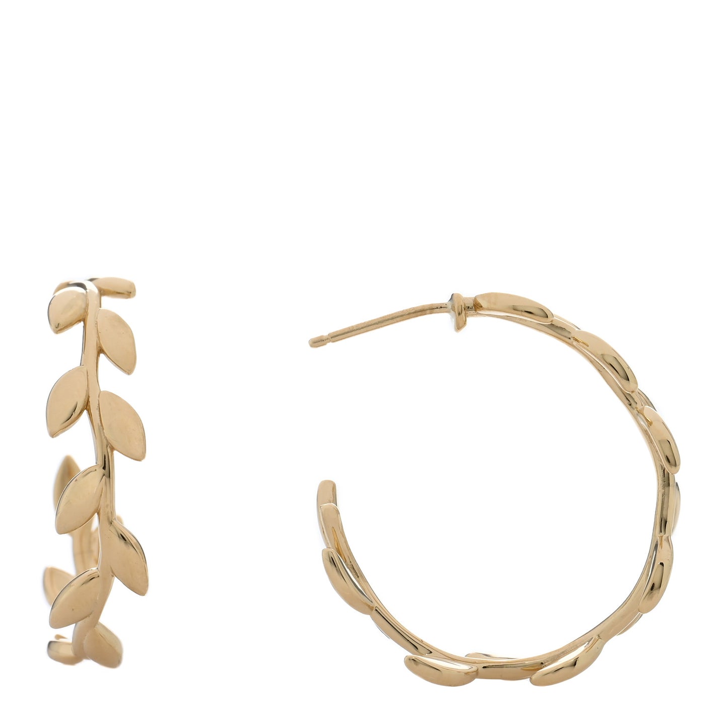 18K Yellow Gold Paloma Picasso Olive Leaf Hoop Earrings