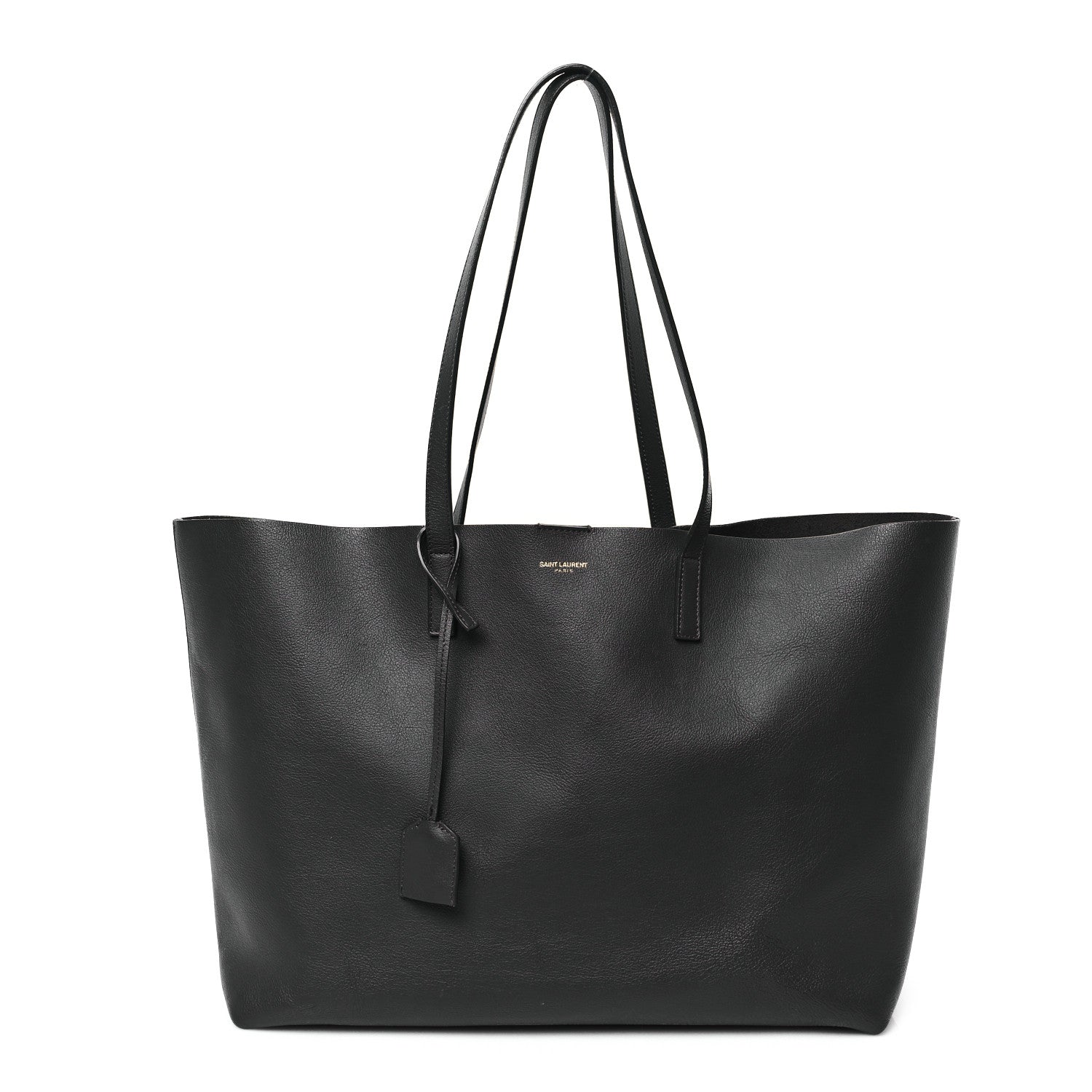 Saint Laurent Calfskin Large Shopping Tote Coal 1 of 11