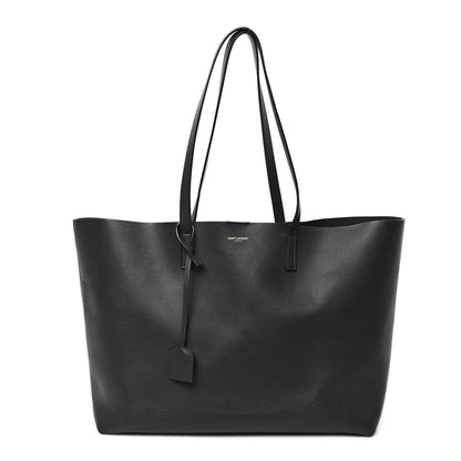 Saint Laurent Calfskin Large Shopping Tote Coal 1 of 11