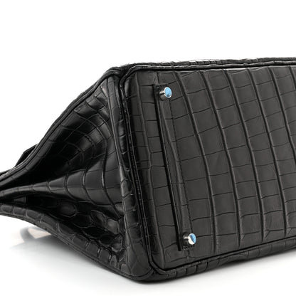Hermes Matte Niloticus Crocodile Birkin 35 Black 9 of 11
