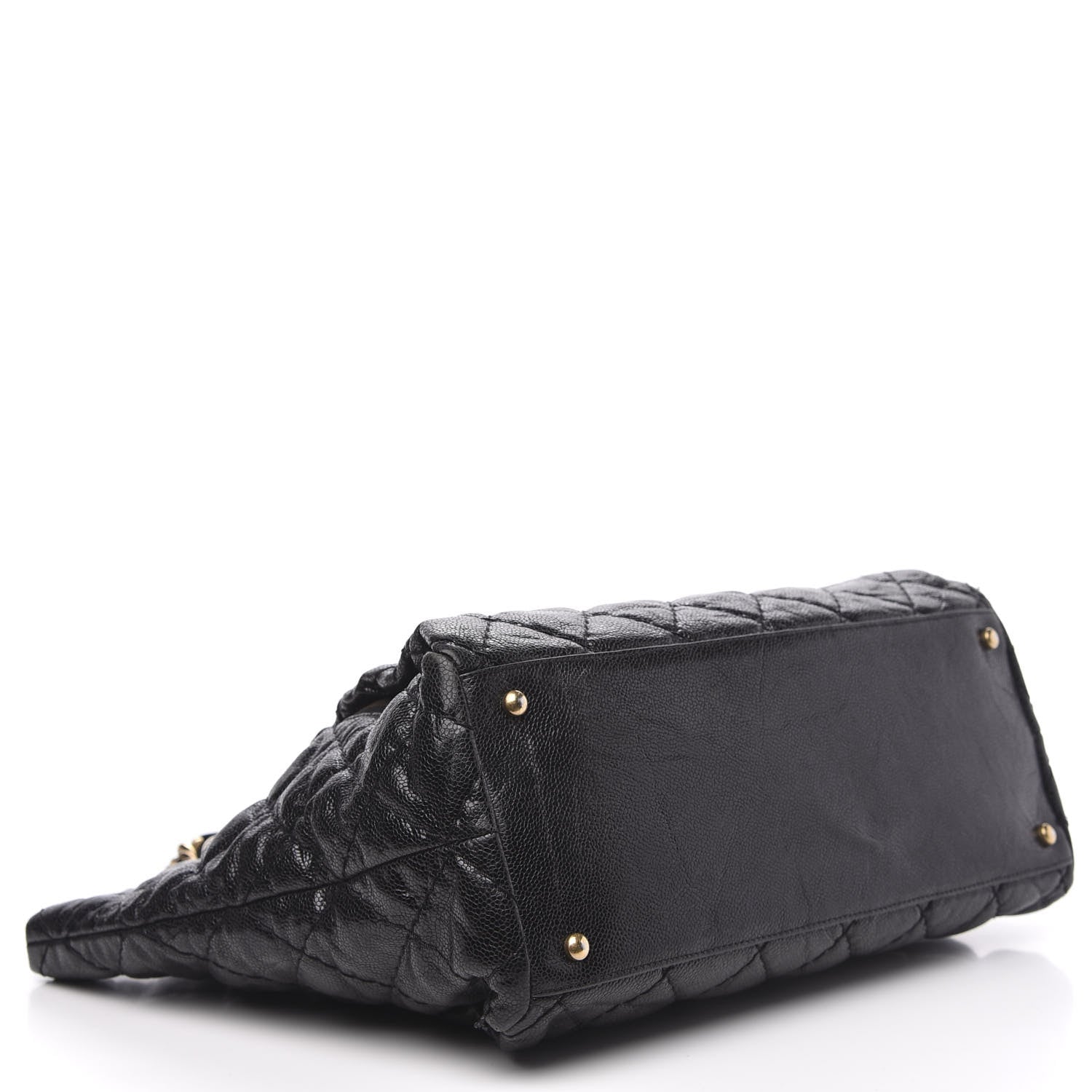 Chanel Glazed Caviar Coco Pleats Tote Black 4 of 15