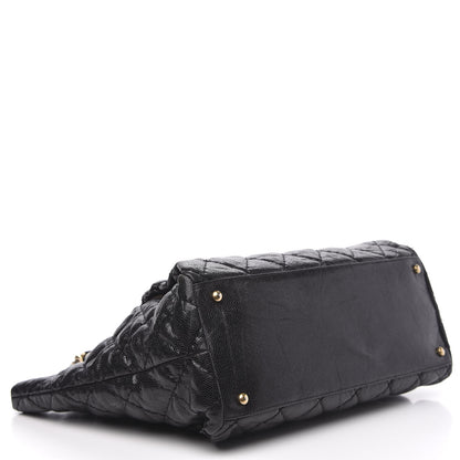 Chanel Glazed Caviar Coco Pleats Tote Black 4 of 15